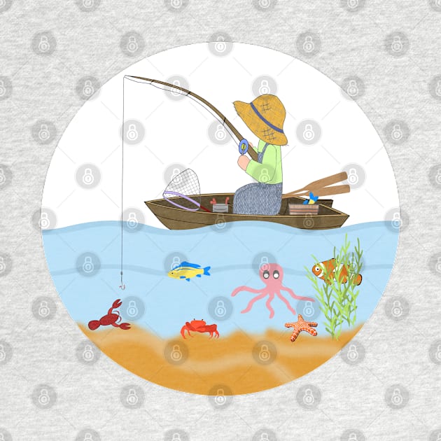 Fishing Illustration by KarwilbeDesigns
